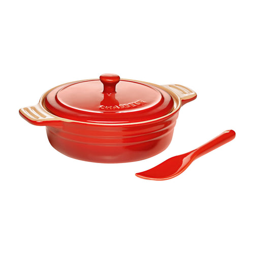 Camembert Baker with Cheese Spreader Red