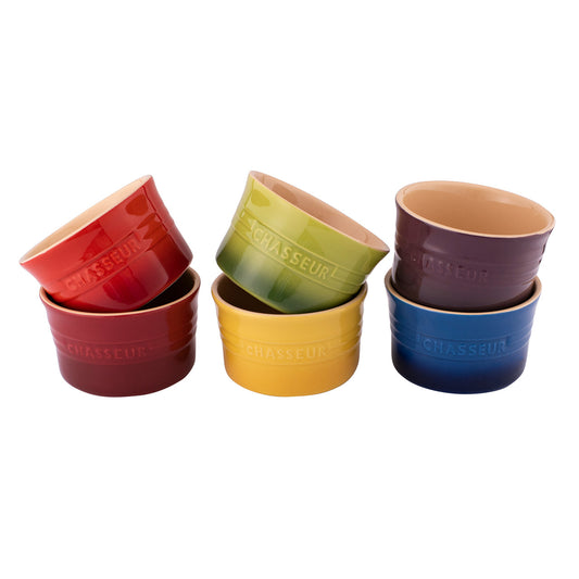 Macaron Vivid 6-Piece Ramekin Set (Bordeaux / Red / Yellow / Apple / Blue / Plum)