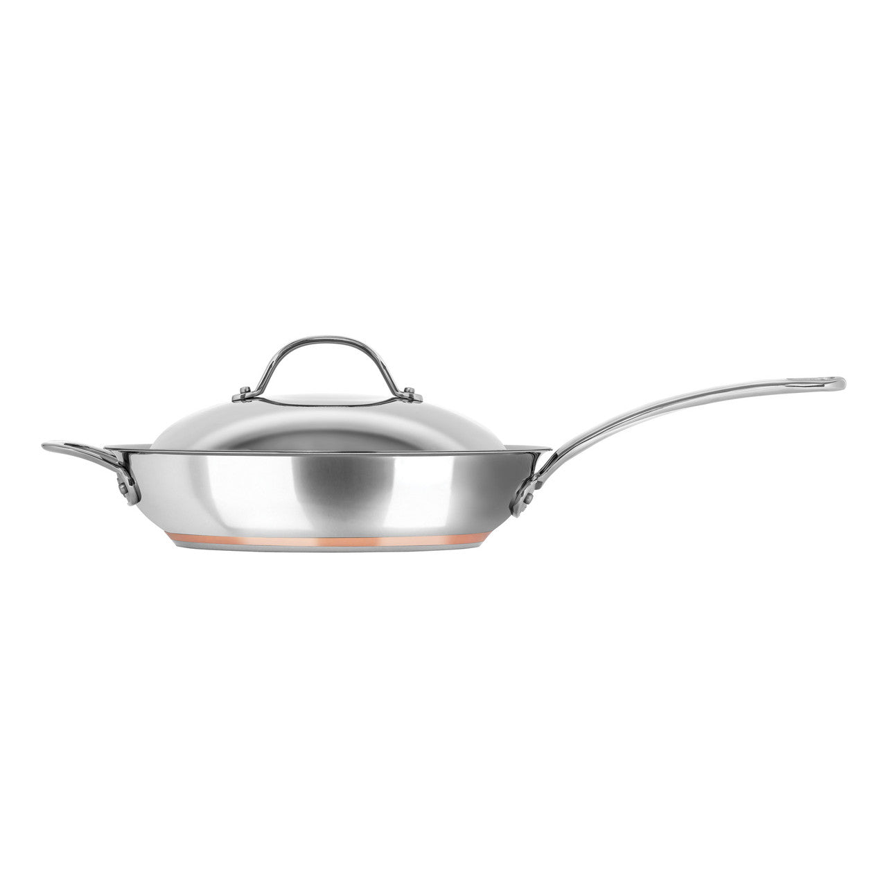 Le Cuivre 28 x 6.5cm Saute Pan with Lid and Helper Handle