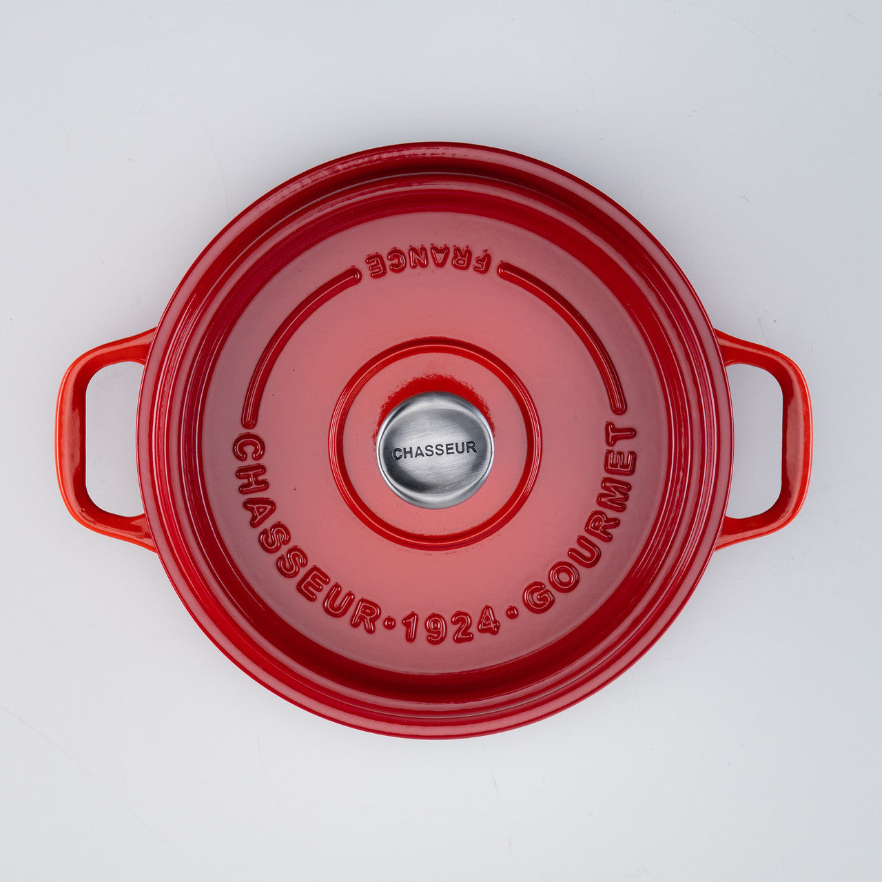 Gourmet Round French Oven, 24cm/4 Litre, Cast Iron, Crimson