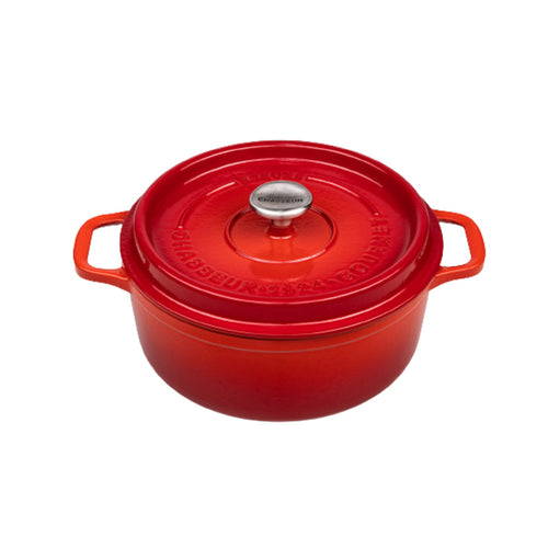 Gourmet Round French Oven 28cm/6.1 Litre, Cast Iron, Crimson