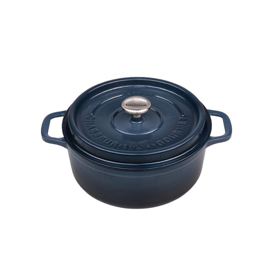 Gourmet Round French Oven 24cm/4 Litre, Cast Iron, Midnight Blue