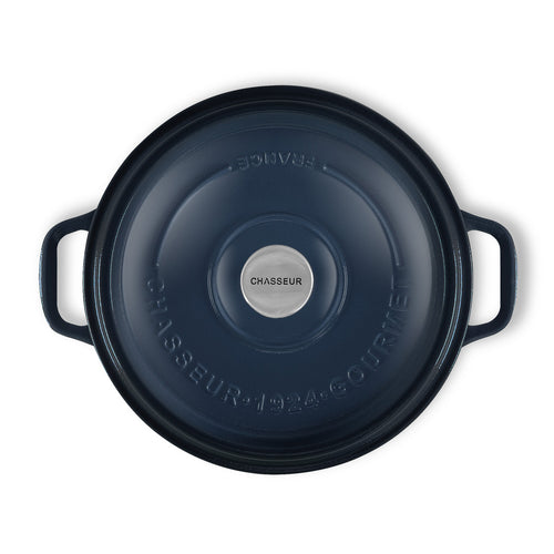 Gourmet Round French Oven 26cm/5 Litre, Cast Iron, Midnight Blue