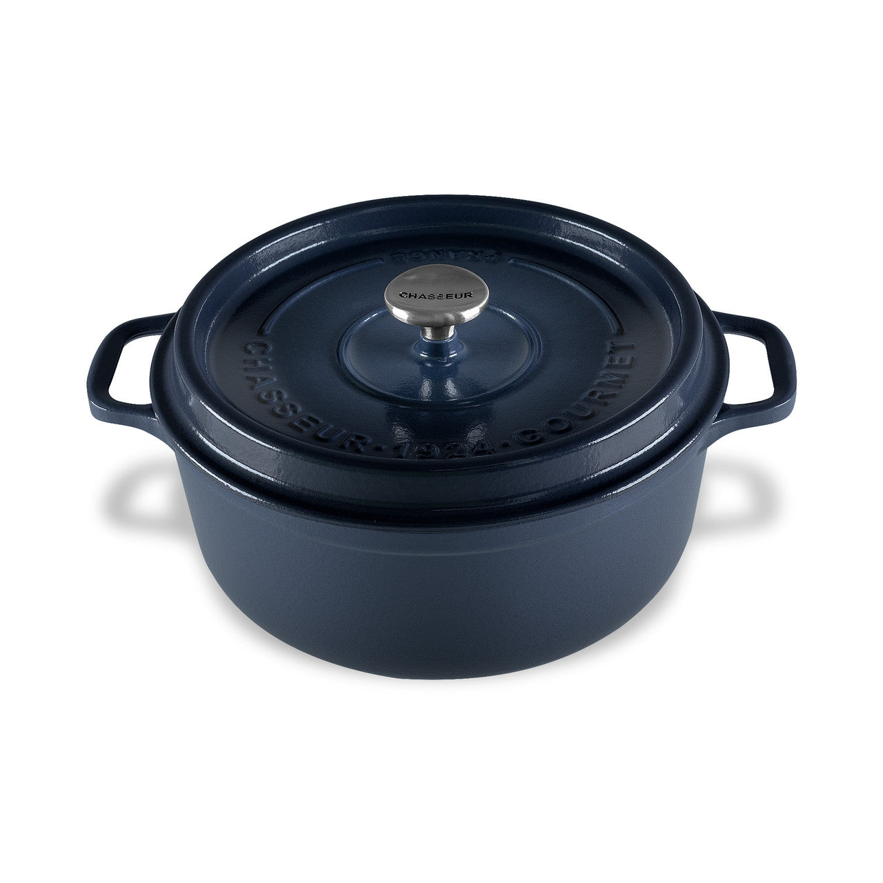 Gourmet Round French Oven 26cm/5 Litre, Cast Iron, Midnight Blue