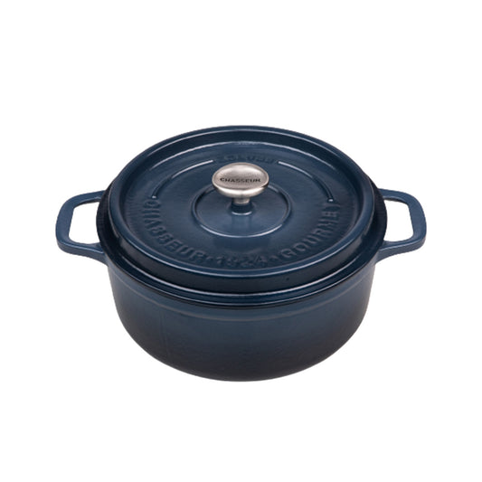 Gourmet Round French Oven 28cm/6.1 Litre, Cast Iron, Midnight Blue