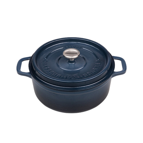 Gourmet Round French Oven 28cm/6.1 Litre, Cast Iron, Midnight Blue