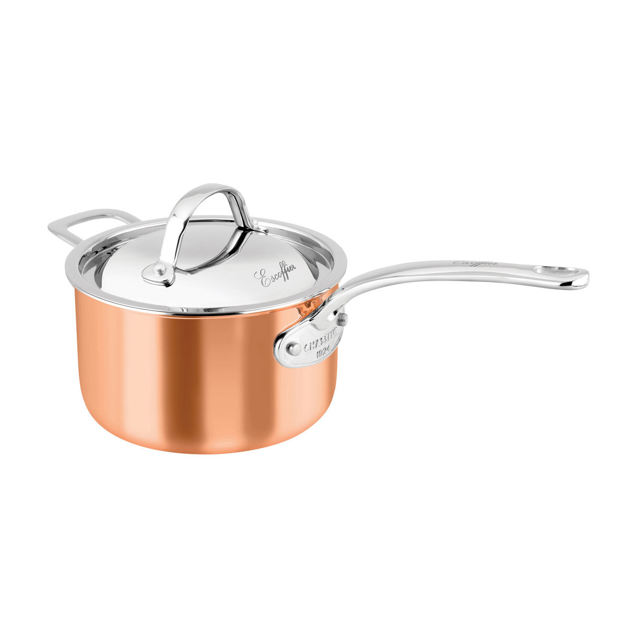 Escoffier Induction Saucepan w/helper handle 20 x 12cm/3 Litre, Copper