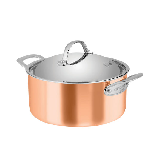 Escoffier Induction Casserole 24 x 11/5cm/4 Litre, Copper
