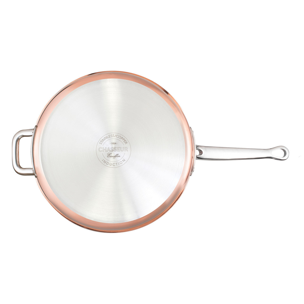 Escoffier Induction Saute Pan with helper handle 28 x 6cm, Copper