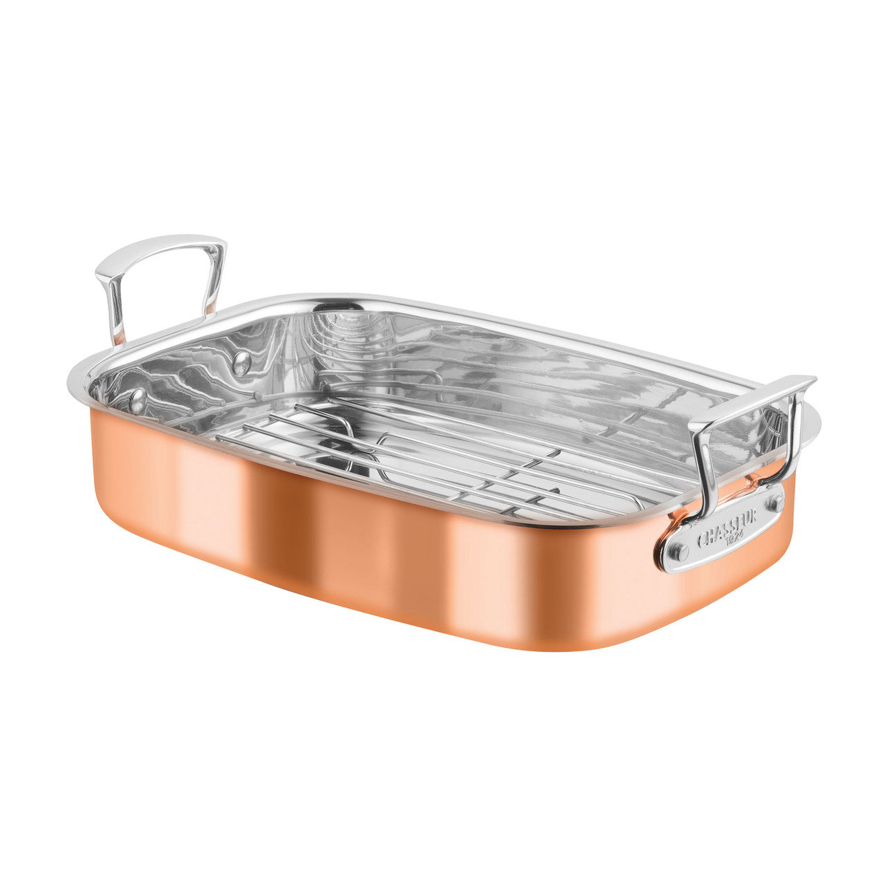 Escoffier Induction Roasting Pan with Rack 35 x 26cm, Copper
