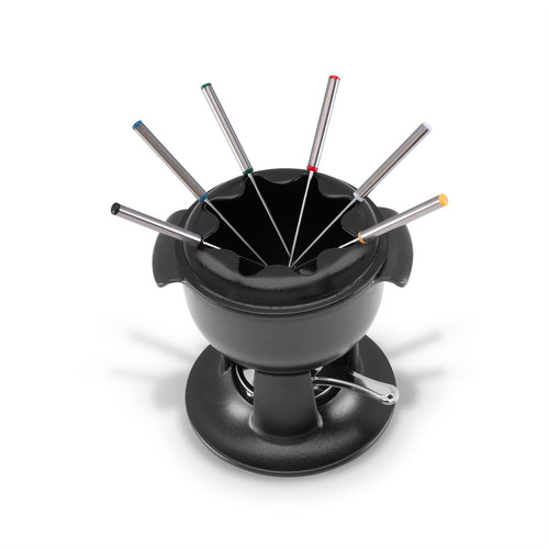 Fondue Set 21cm/1.4L, Cast Iron, Matte Black