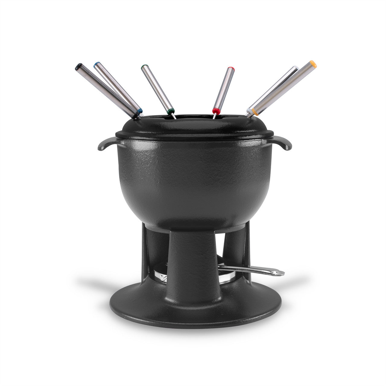 Fondue Set 21cm/1.4L, Cast Iron, Matte Black