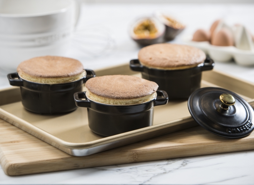 Passionfruit Souffle by Jeff Simonetta in Chasseur Anniversary Edition Black Cocotte with Gold Knob