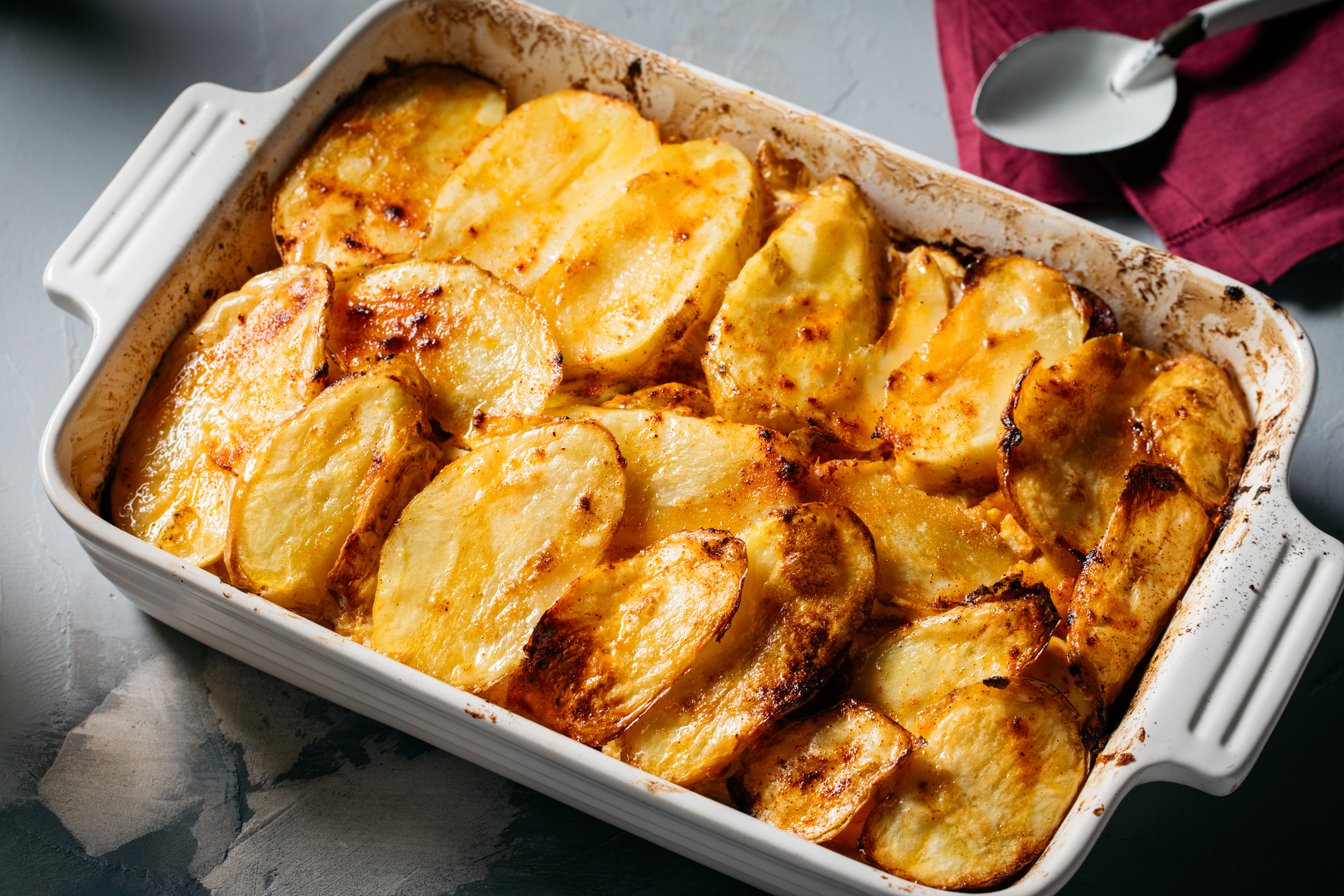 A Rakott Krumpli or Hungarian Potato Bake cooked on the TV Show on SBS The Cook Up with Adam Liaw